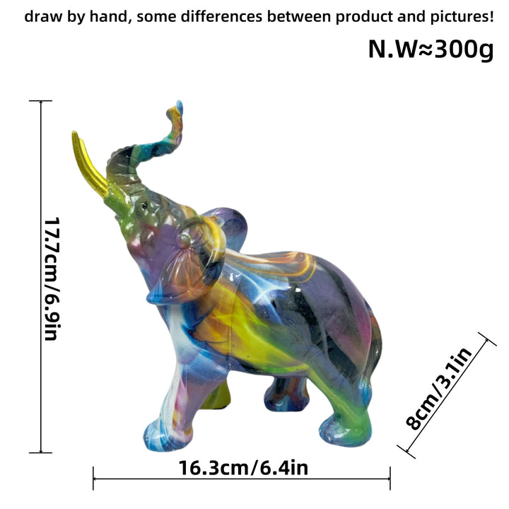 Creative elephant figurine with colorful design Stornfield