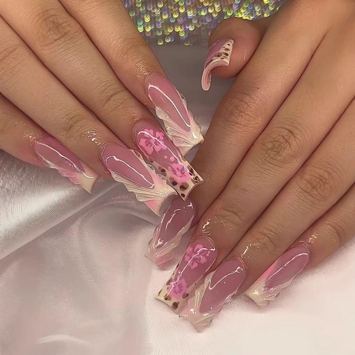 Floral Acrylic Nail Enhancements Stornfield