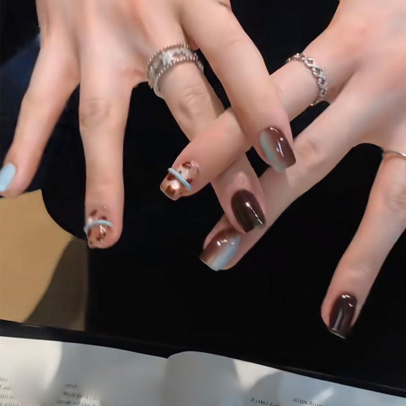 Artistic Press-On Nail Art Set with Unique Designs Stornfield