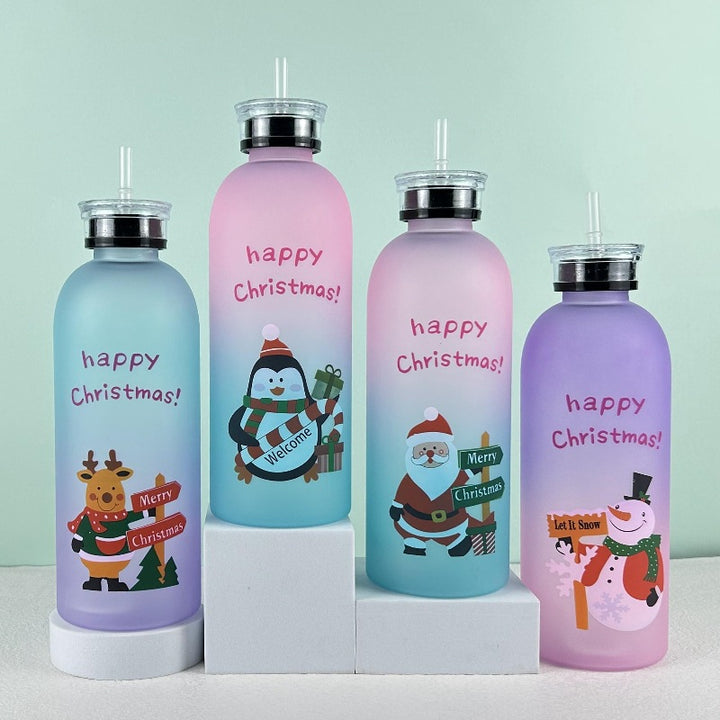 Ladies Motivational Water Bottle with Cheerful Christmas Design Stornfield