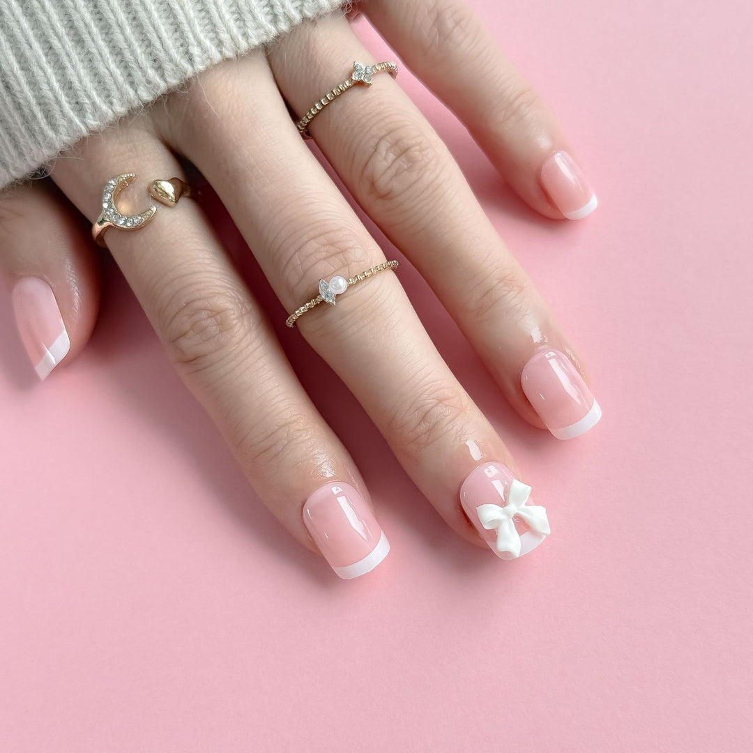 Acrylic Nail Set with Bow Design Stornfield