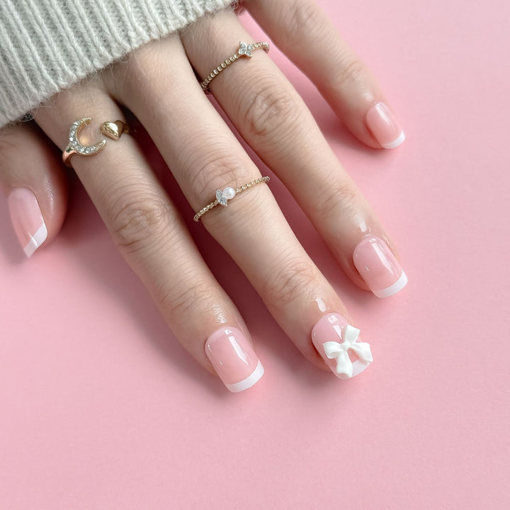 Acrylic Nail Set with Bow Design Stornfield