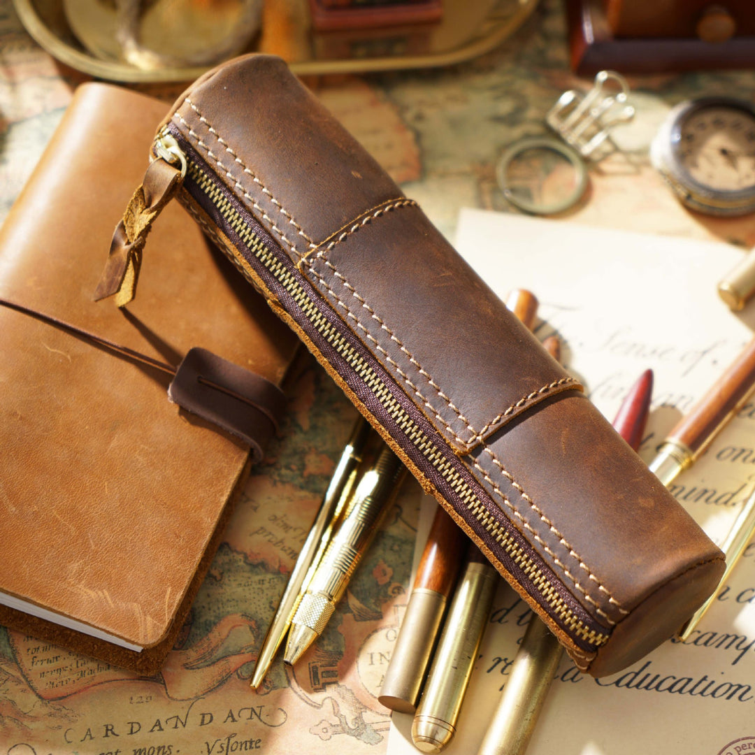 Leather Pencil Case Roll