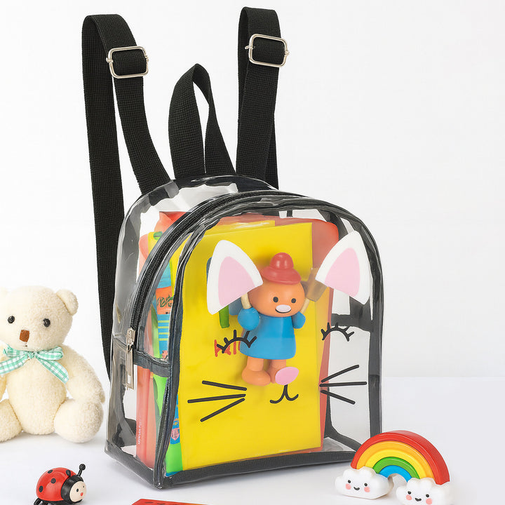 Transparent backpack with playful cat design Stornfield