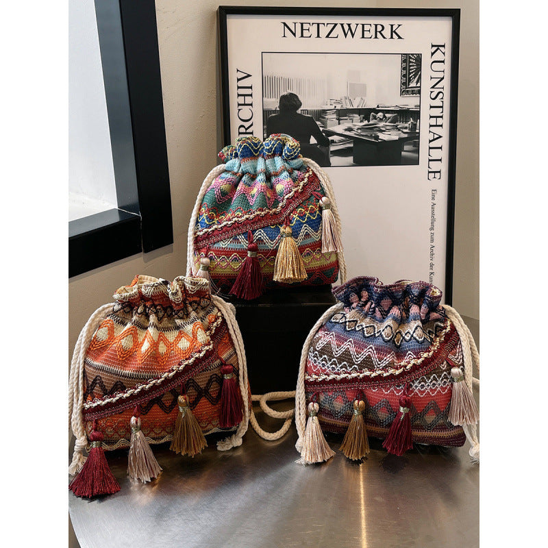 WoBohemian Embroidered Bucket Bag Stornfield