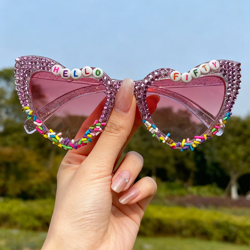 Decorative Cat-Eye Sunglasses with Rhinestones Stornfield