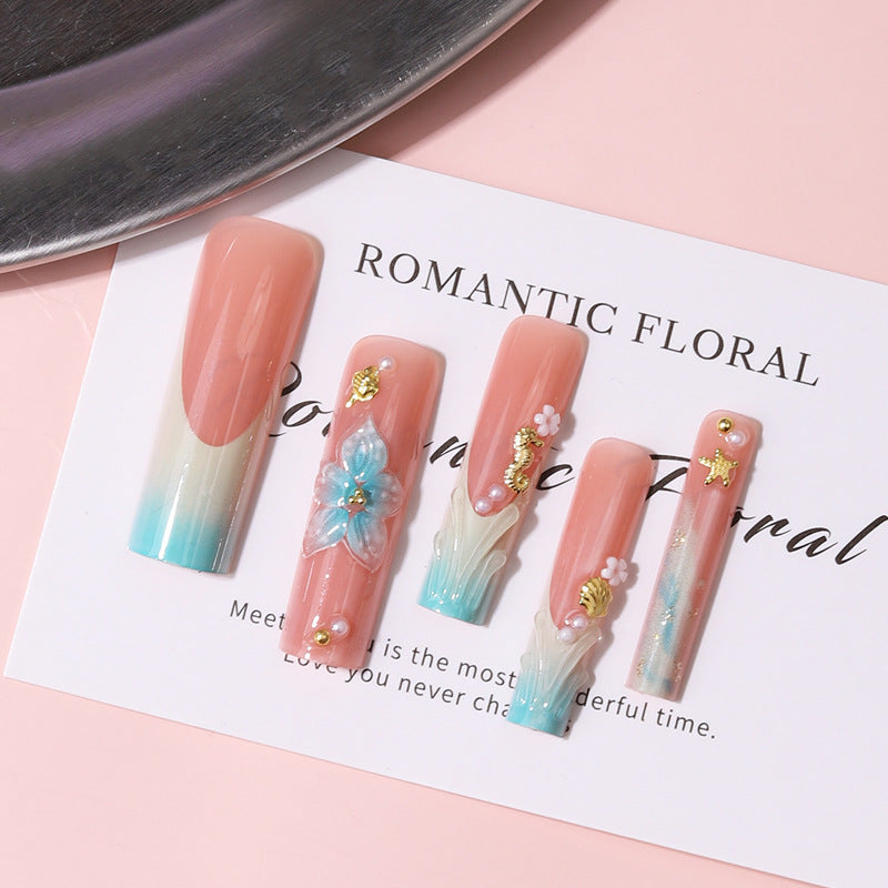 Floral Decorative Press-On Nail Set Stornfield