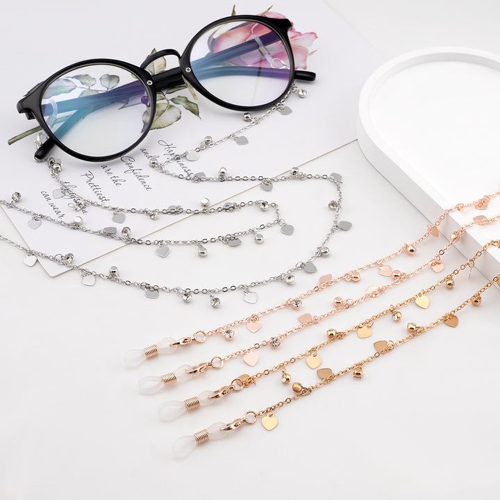 Heart-Shaped Crystal Eyewear Chain Stornfield