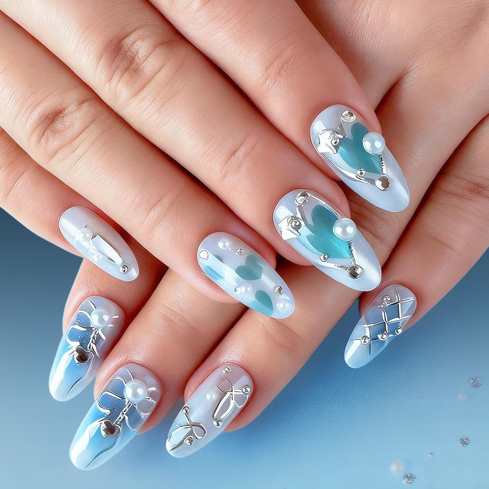 Artistic Crystal-Embellished Nail Art Set Stornfield
