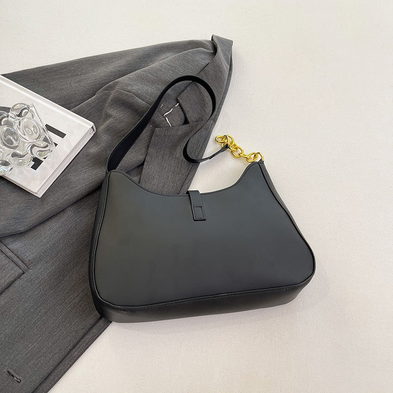 Elegant Chain-Accent Shoulder Bag