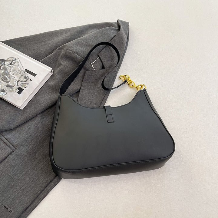 Elegant Chain-Accent Shoulder Bag
