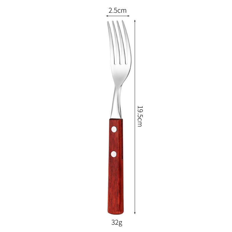 Dessert spoon with ergonomic wooden handle Stornfield
