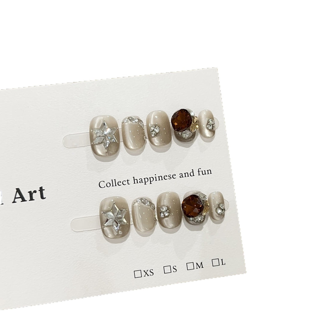 Decorative Rhinestone Press-On Nail Art