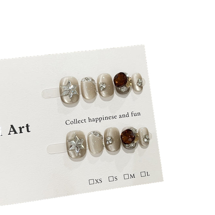 Decorative Rhinestone Press-On Nail Art