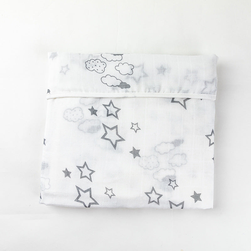 Soft Muslin Baby Blanket with Stars and Clouds Print Stornfield