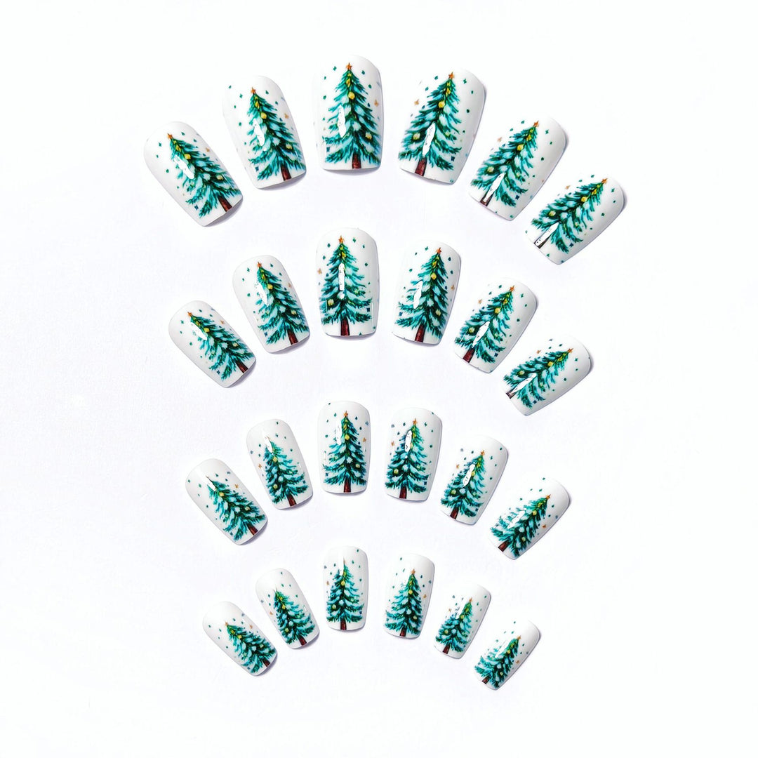 Artificial Nails In Festive Winter Forest Design Stornfield
