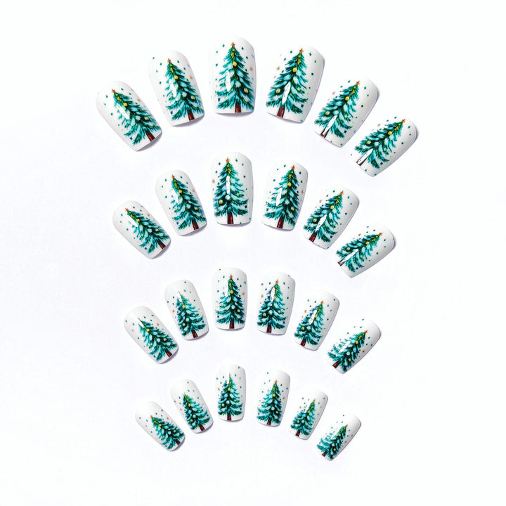 Artificial Nails In Festive Winter Forest Design Stornfield