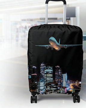 Unisex expandable suitcase cover with cat pattern, elastic protective material and zipper Stornfield