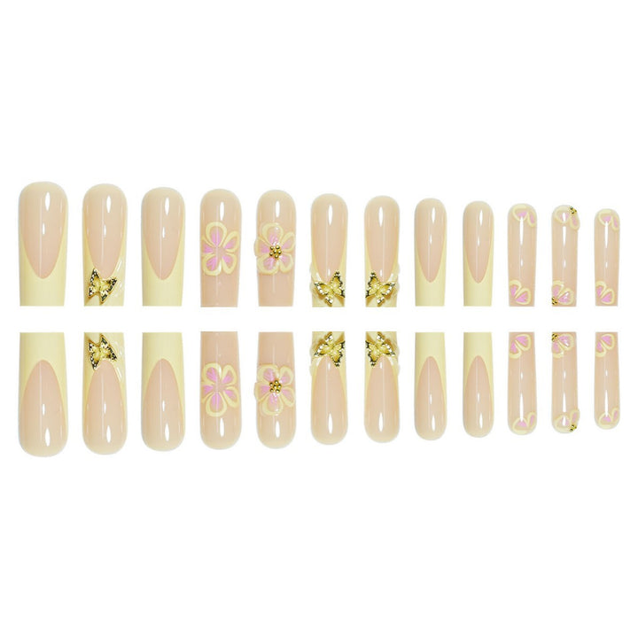 Artistic Floral Acrylic Press-On Nail Extensions Stornfield