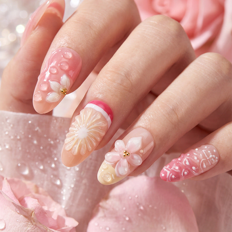 Decorative Floral Press-On Nail Set Stornfield