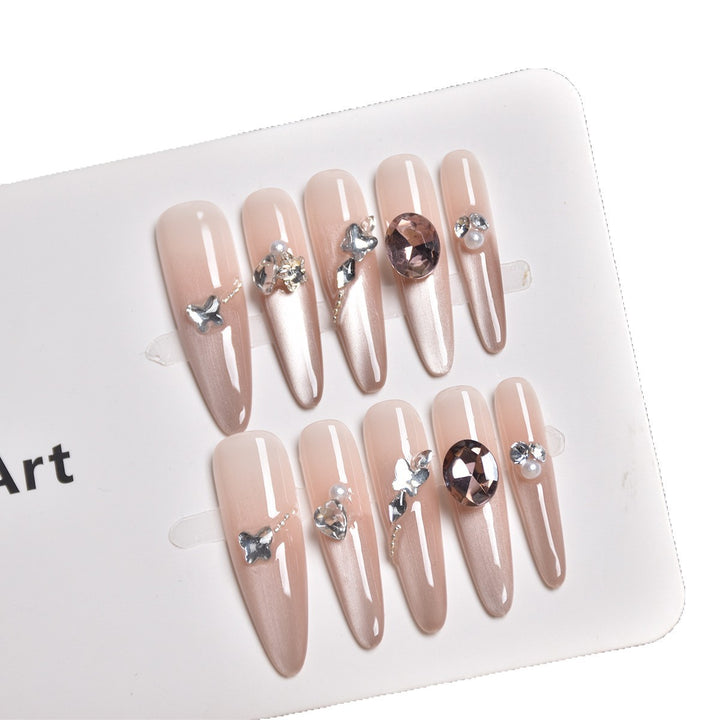 Crystal-Embellished Luxury Press-On Nails Stornfield