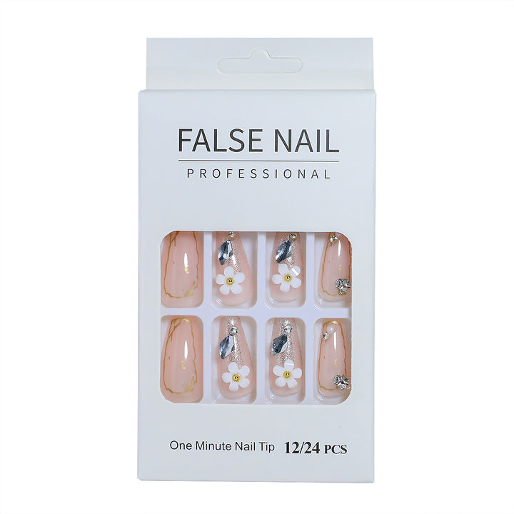 Decorative Press-On Nail Set with 3D Accents Stornfield