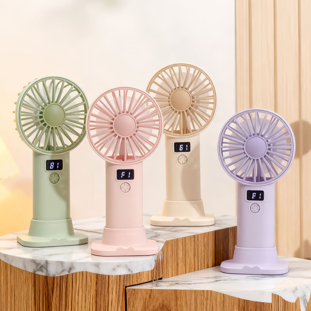 Ladies Portable Hand Fan with Digital Speed Display Stornfield