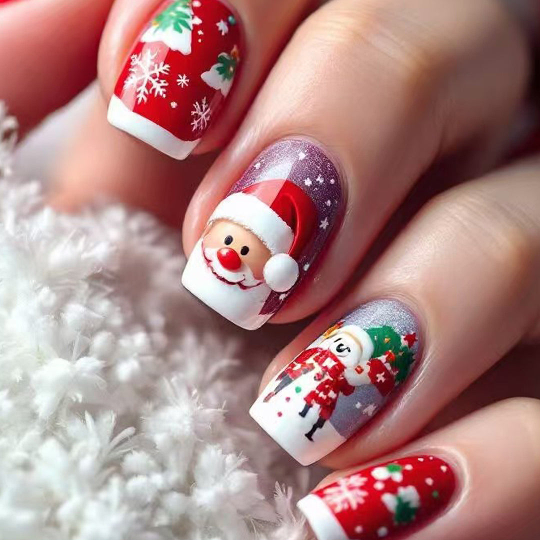 Artificial nails with festive Santa design Stornfield
