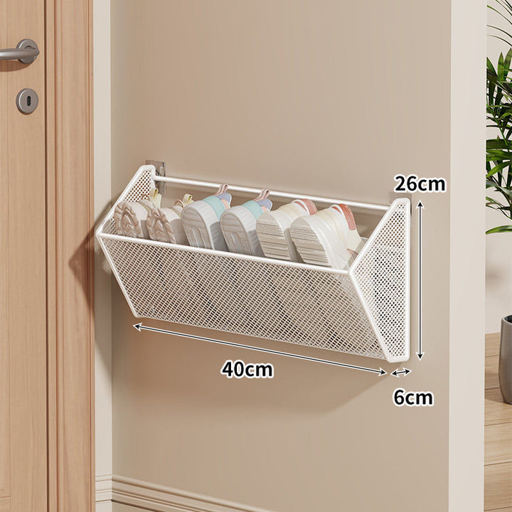 Wall-Mounted Mesh Shoe Organizer