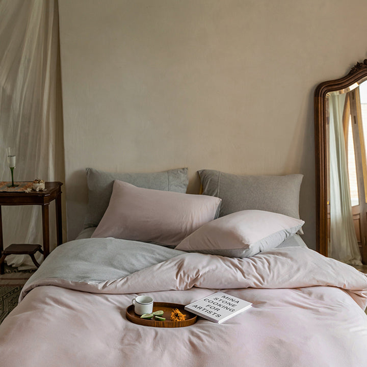 Stonewashed Cotton Duvet Cover & Oversized Comforter