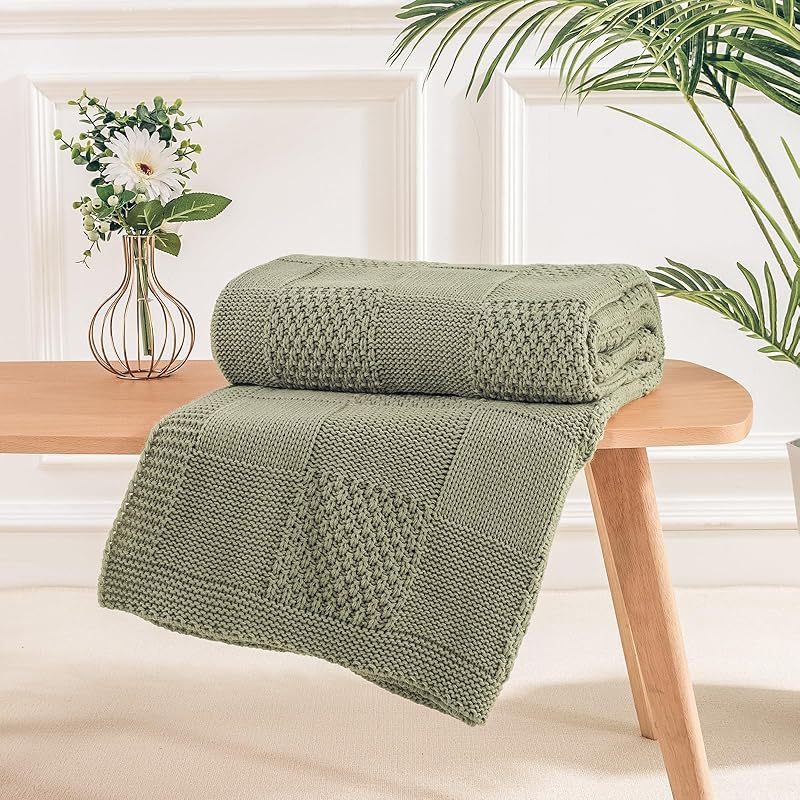 Textured Knit Throw Blanket