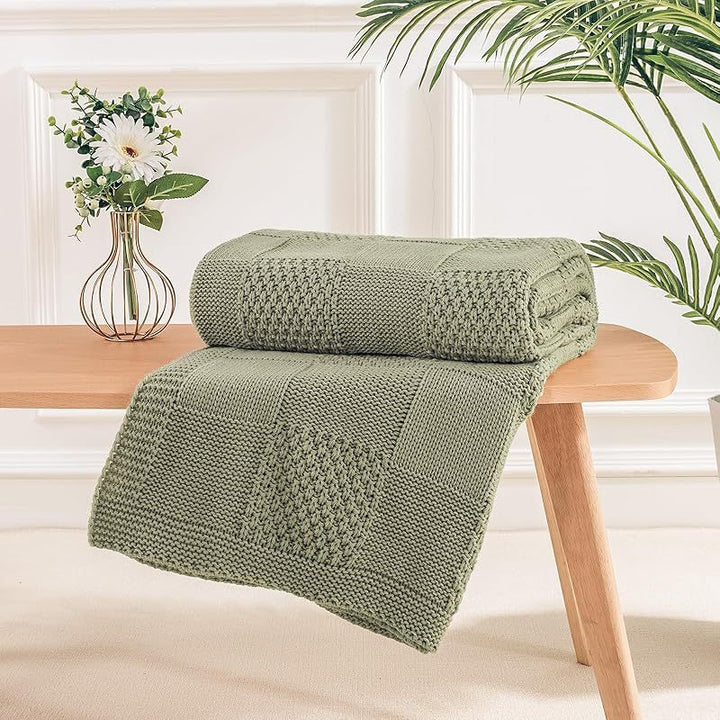 Textured Knit Throw Blanket