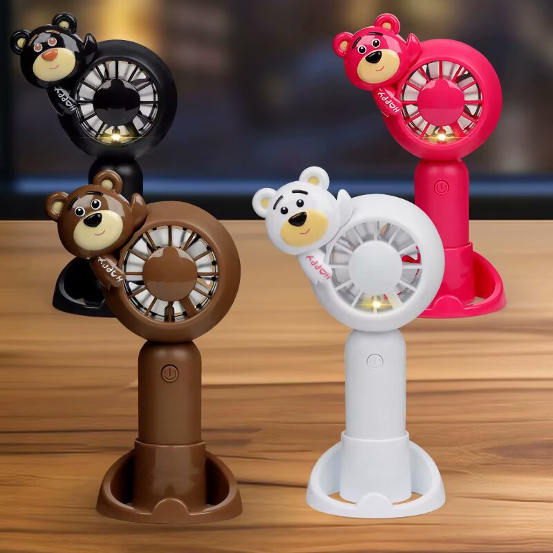 Unisex Portable Handheld Fan with Animal Design and LED Light Function Stornfield