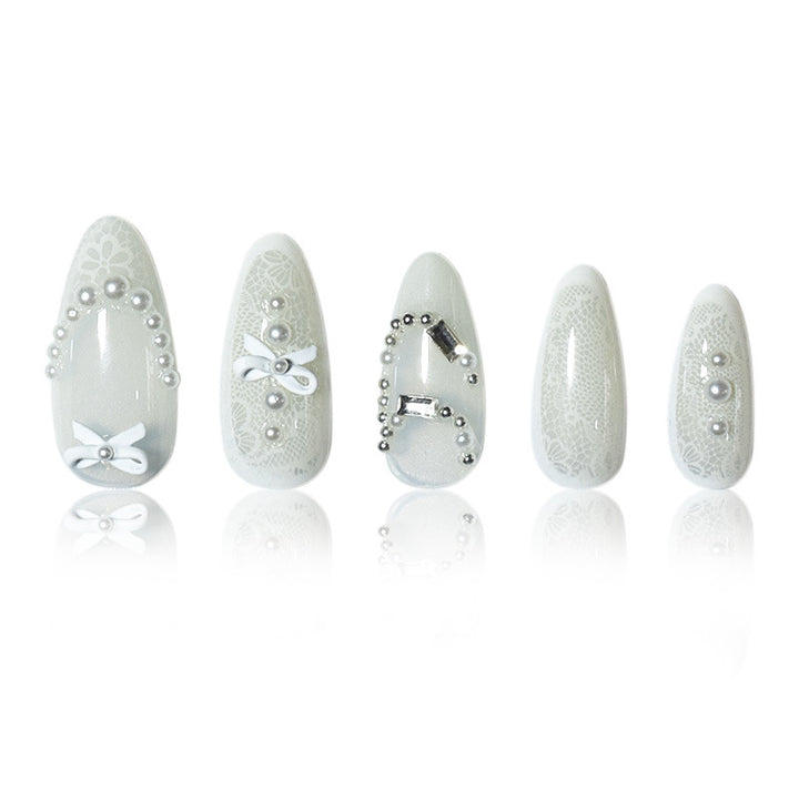 Elegant Lace Design Nail Extensions Stornfield