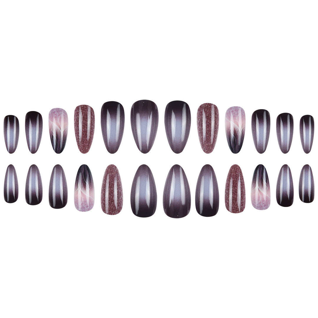 Long Stiletto Press-On Nails with Gradient and Shimmer Effect Stornfield