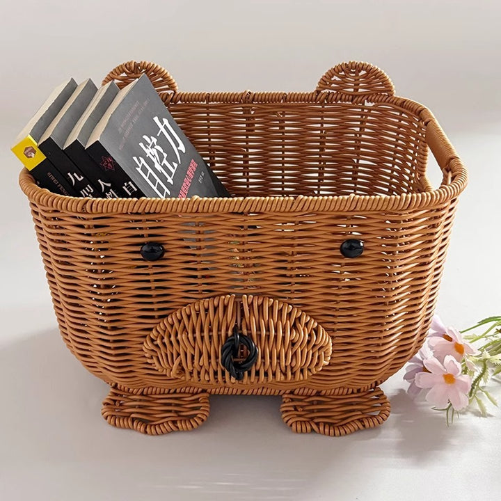 Handcrafted natural material storage basket Stornfield
