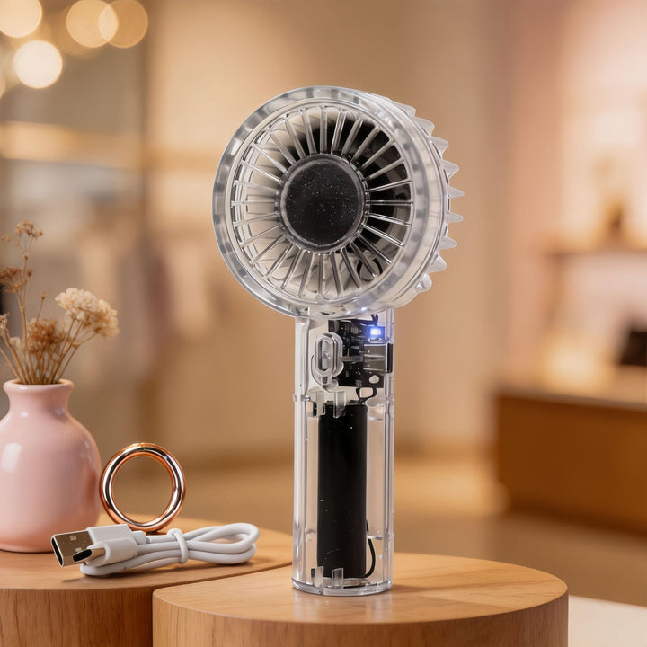 Ladies portable USB handheld fan with ergonomic grip Stornfield