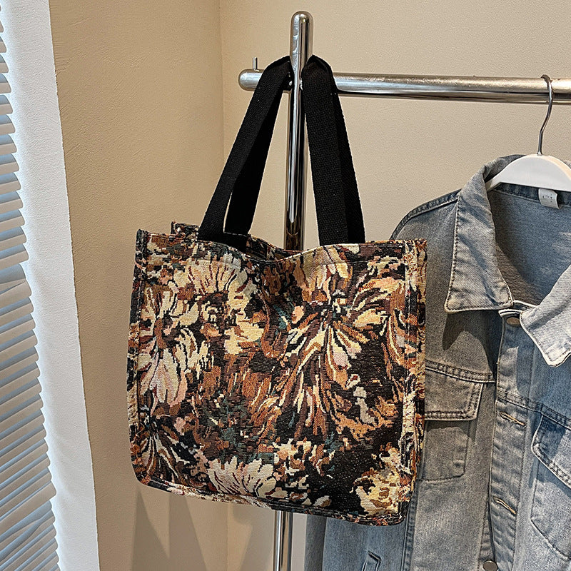 Floral Patterned Artisan Tote Bag