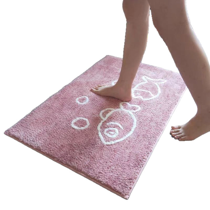 Plush Non-Slip Memory Foam Bath Mat with Cute Fish Pattern