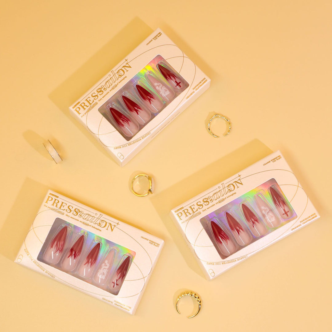 Artful Stiletto Nails with Creative Gradient and Cross-Section Design Stornfield