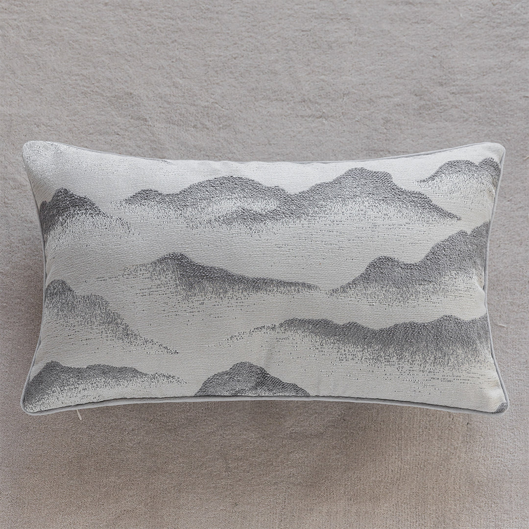 Decorative pillow with mountain motifs
