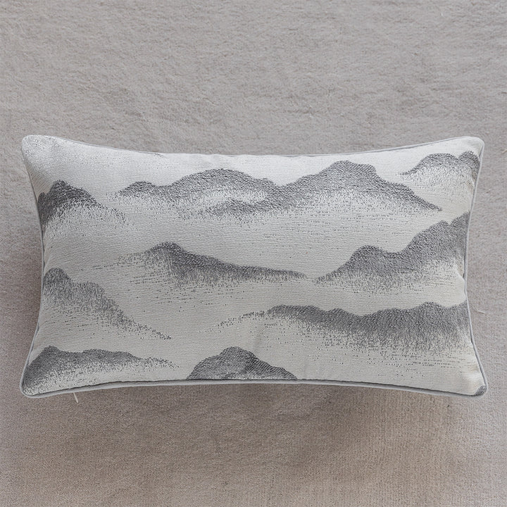 Decorative pillow with mountain motifs