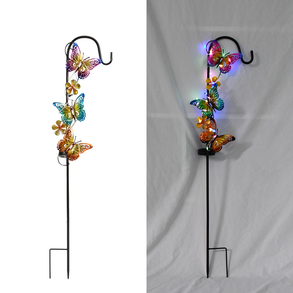 Solar LED Butterfly Garden Stake Decorative Metal Yard Ornament Stornfield