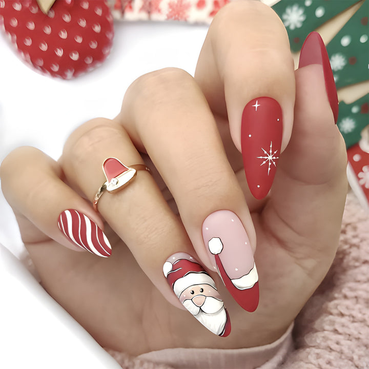 Artificial nail set with festive winter theme Stornfield