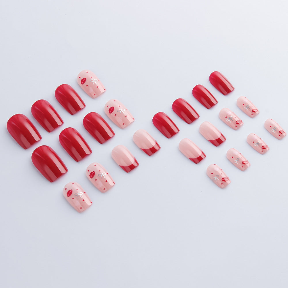 Decorative Love-Themed Press-On Nails Stornfield