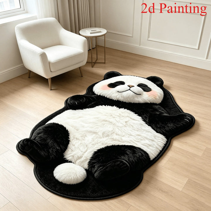 Cartoon Cat-Themed Plush Area Rug