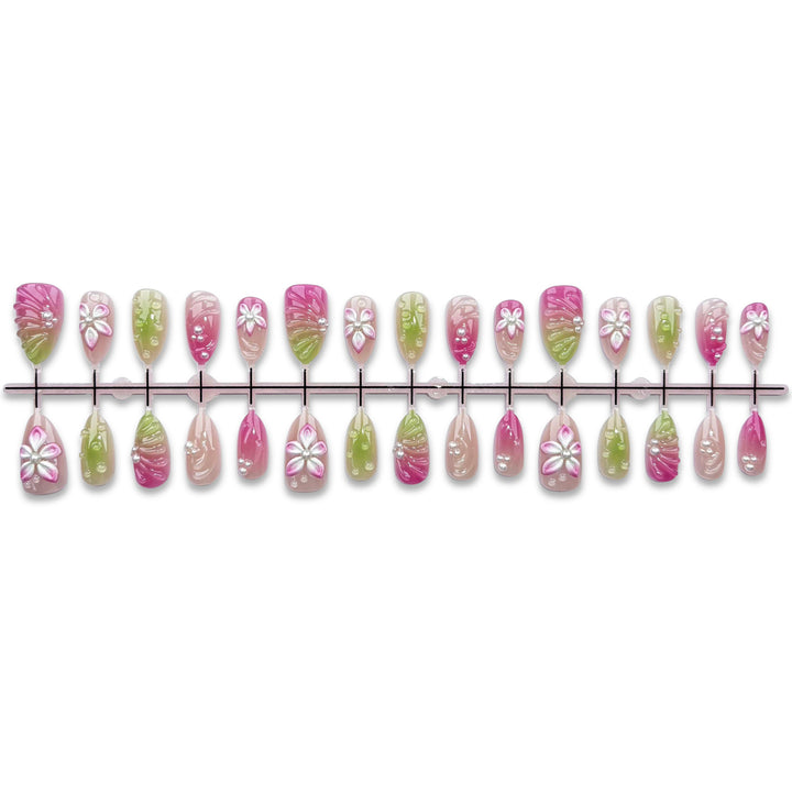 Floral Decorative Press-On Nail Art