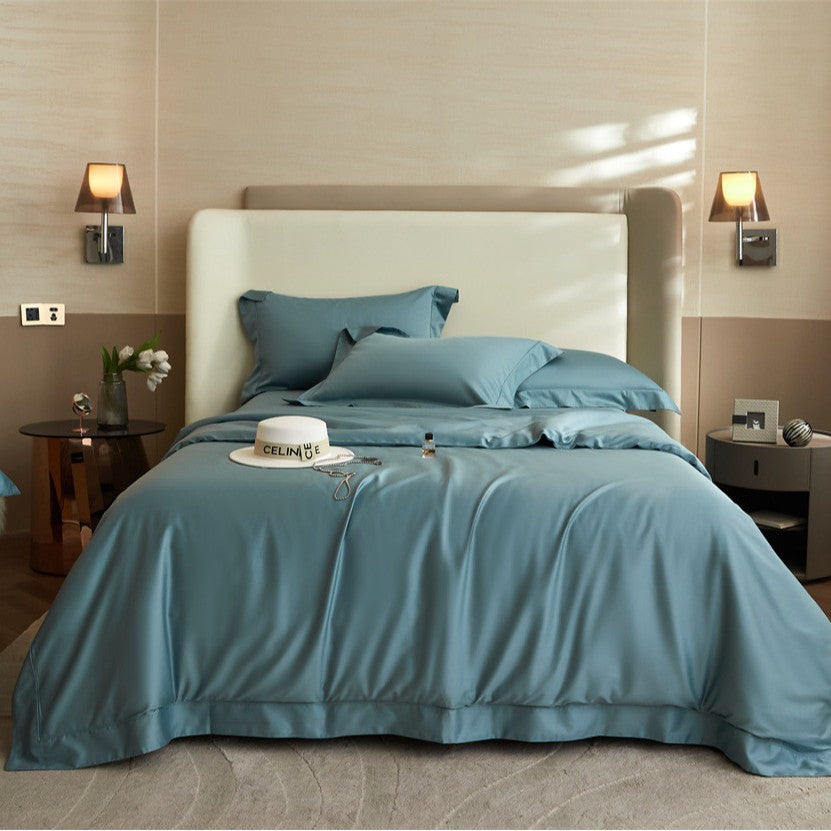 Luxury Sateen Duvet Cover Bedding Set with Hidden Zipper and Pillow Shams