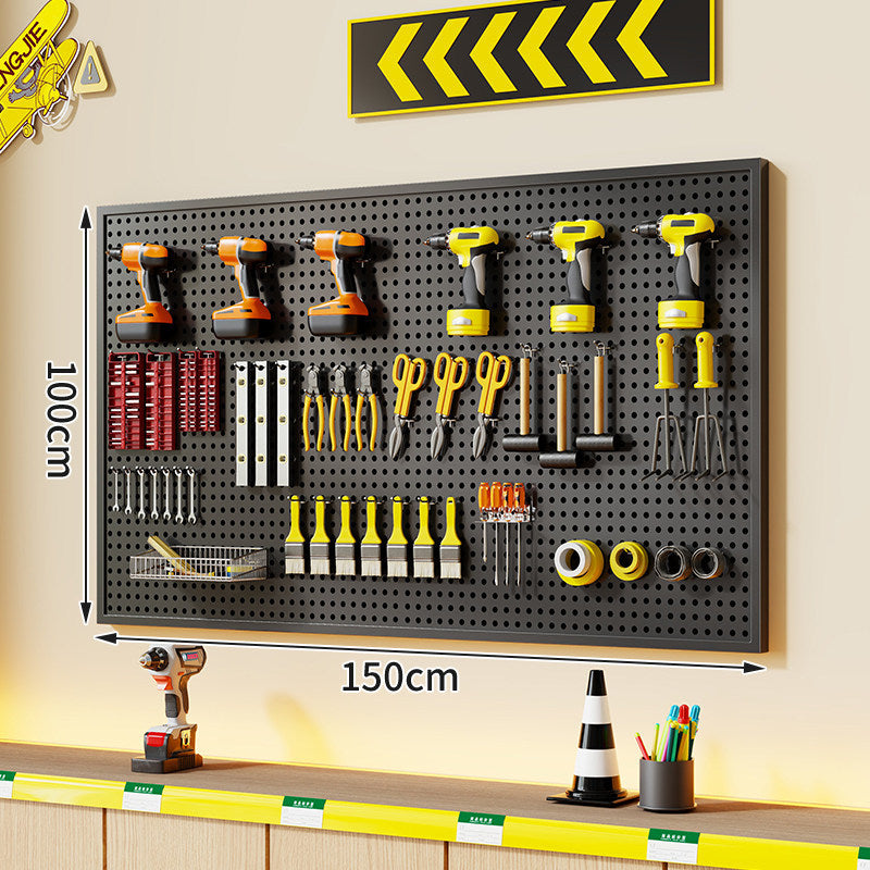 Large Rectangle Wall-Mounted Perforated Metal Pegboard Tool Storage Panel