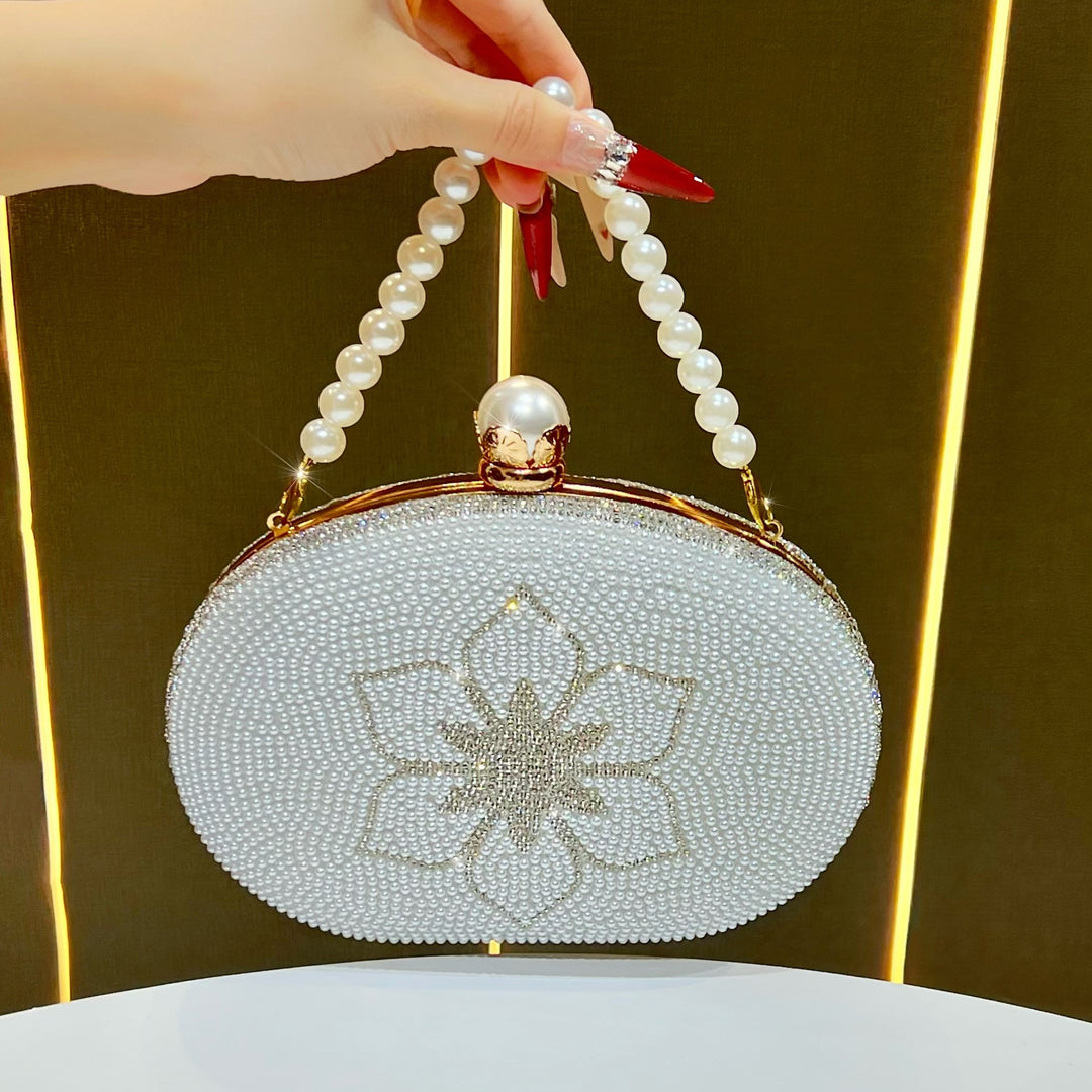 Pearl Beaded Evening Clutch